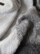 Load image into Gallery viewer, Dark Grey Mohair Throw with Frayed Trim