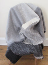 Load image into Gallery viewer, Dark Grey Mohair Throw with Frayed Trim
