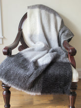 Load image into Gallery viewer, Dark Grey Mohair Throw with Frayed Trim