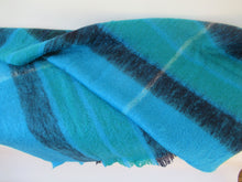 Load image into Gallery viewer, Light Blue Mohair Throw with Frayed Trim