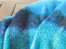 Load image into Gallery viewer, Light Blue Mohair Throw with Frayed Trim