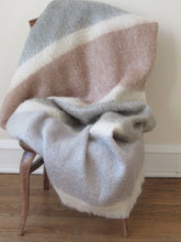 Load image into Gallery viewer, Light Grey Mohair Throw with Frayed Trim