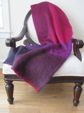 Load image into Gallery viewer, Red Mohair Throw with Frayed Trim