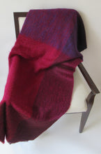 Load image into Gallery viewer, Red Mohair Throw with Frayed Trim