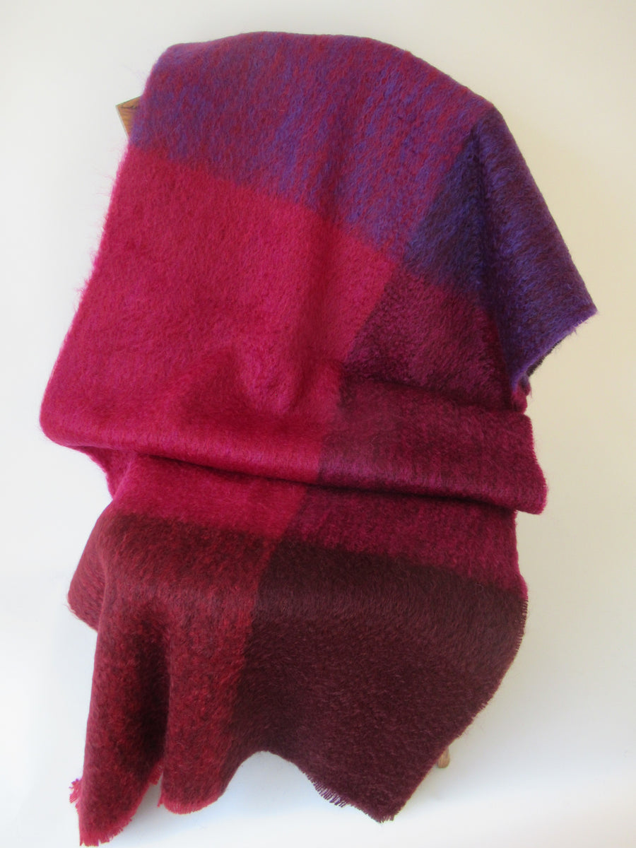 Red mohair online throw