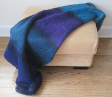 Load image into Gallery viewer, Dark Blue Mohair Throw with Frayed Trim
