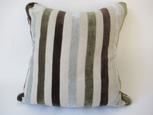 Load image into Gallery viewer, Green Stripped Raised Velvet Pillow
