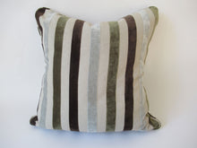 Load image into Gallery viewer, Green Stripped Raised Velvet Pillow
