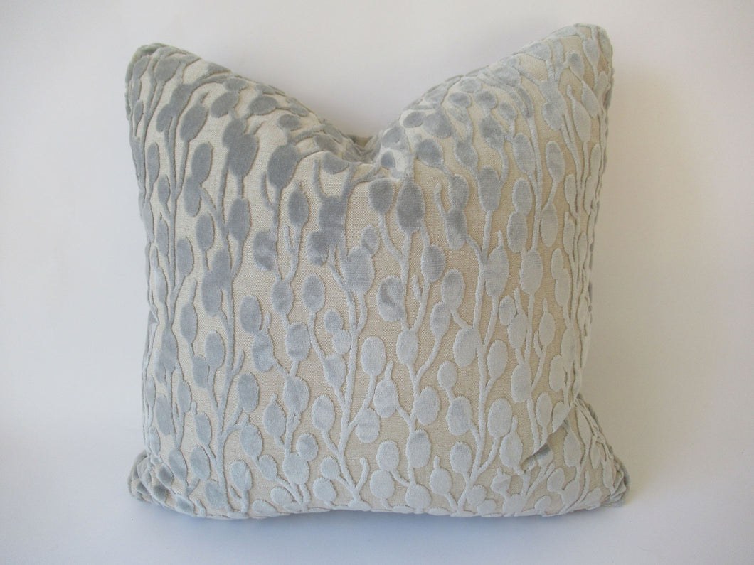 Greige Raised Velvet Pillow