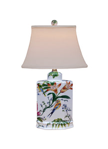 Porcelain Songbirds Jar Table Lamp