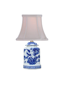 Blue and White Porcelain Oval Jar Table Lamp