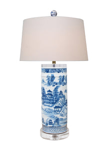 Blue and White Porcelain Chinoiserie Vase Table Lamp