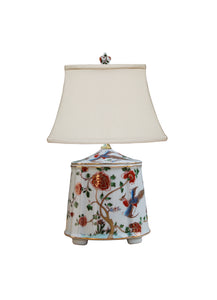 Porcelain Phoenix Bird Mini Tea Jar Table Lamp