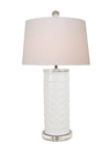 White Porcelain Table Lamp with Crystal Base