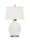 Porcelain Snow White Cut Out Flower Table Lamp with Crystal Base