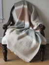 Light Grey Mohair Throw with Frayed Trim