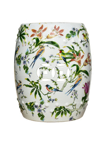 Porcelain Lily Garden Stool