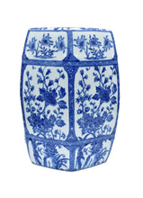 Load image into Gallery viewer, Porcelain Blue and White Hex Garden Stool
