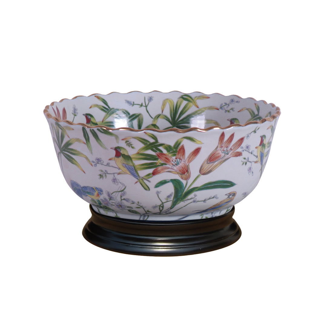 Porcelain Lily Scallop Bowl with Base