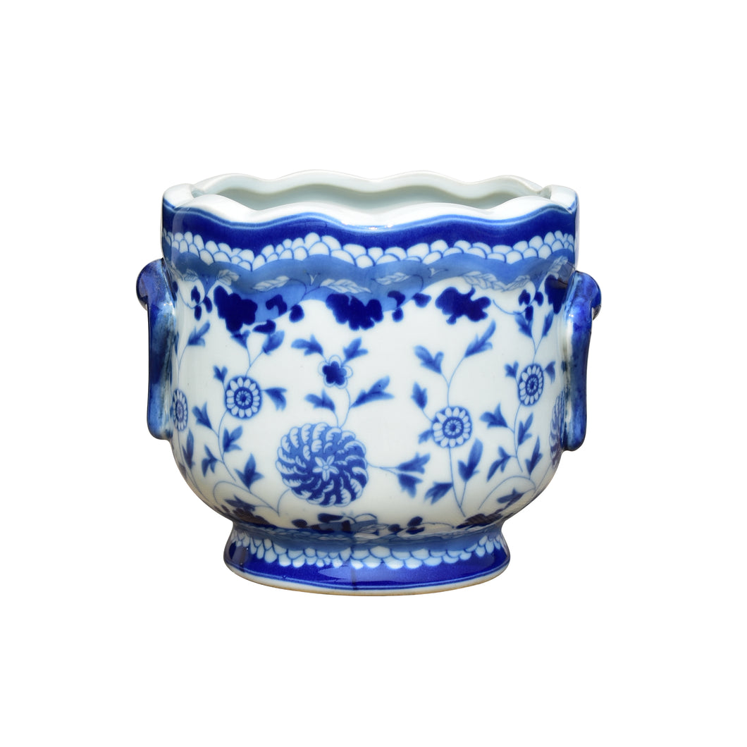 Porcelain Blue and White Cachepot 7