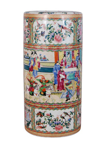 Porcelain Rose Canton Umbrella Stand